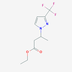 molecular formula C10H13F3N2O2 B12224954 Ethyl 3-[3-(trifluoromethyl)-1H-pyrazol-1-yl]butanoate 
