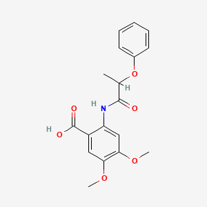 molecular formula C18H19NO6 B1222498 4,5-Dimethoxy-2-[(2-phenoxypropanoyl)amino]benzoic acid 