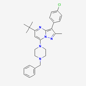 molecular formula C28H32ClN5 B12225022 7-(4-Benzylpiperazin-1-yl)-5-tert-butyl-3-(4-chlorophenyl)-2-methylpyrazolo[1,5-a]pyrimidine 