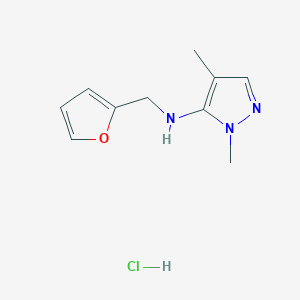 molecular formula C10H14ClN3O B12225052 N-(2-furylmethyl)-1,4-dimethyl-1H-pyrazol-5-amine 