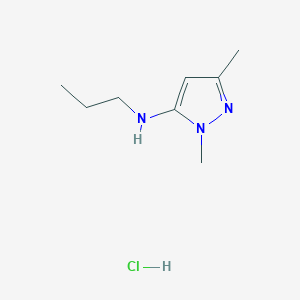 molecular formula C8H16ClN3 B12225060 2,5-dimethyl-N-propylpyrazol-3-amine;hydrochloride 