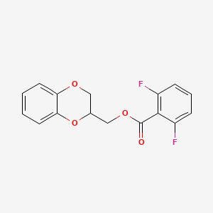 molecular formula C16H12F2O4 B1222508 2,3-dihydro-1,4-benzodioxin-3-ylmethyl 2,6-difluorobenzoate 