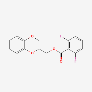 molecular formula C16H12F2O4 B1222508 2,6-Difluorobenzoic acid 2,3-dihydro-1,4-benzodioxin-3-ylmethyl ester 