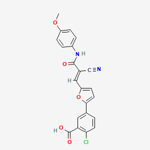 2-Chloro-5-{5-[2-cyano-2-(4-methoxy-phenylcarbamoyl)-vinyl]-furan-2-yl}-benzoic acid