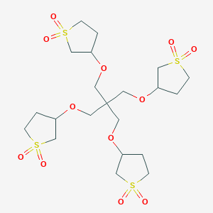 molecular formula C21H36O12S4 B12225113 Thiophene, 3,3',3'',3'''-(neopentanetetrayltetraoxy)tetrakis[tetrahydro-, 1,1,1',1',1'',1'',1''',1'''-octaoxide CAS No. 25935-88-0