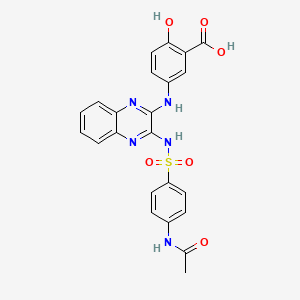 3-[[3-[(4-Acetamidophenyl)sulfonylamino]-1,4-dihydroquinoxalin-2-yl]imino]-6-oxo-1-cyclohexa-1,4-dienecarboxylic acid