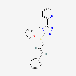 2-{4-(2-furylmethyl)-5-[(3-phenyl-2-propen-1-yl)thio]-4H-1,2,4-triazol-3-yl}pyridine