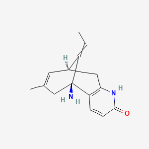 molecular formula C15H18N2O B1222525 (1S,9S)-1-Amino-13-ethylidene-11-methyl-6-azatricyclo[7.3.1.02,7]trideca-2(7),3,10-trien-5-one 