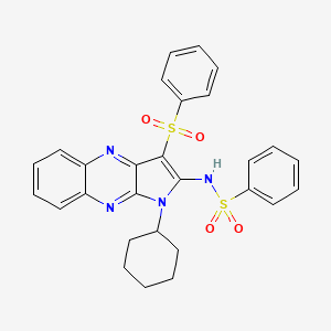 N-[3-(benzenesulfonyl)-1-cyclohexyl-2-pyrrolo[3,2-b]quinoxalinyl]benzenesulfonamide