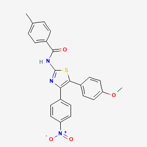 molecular formula C24H19N3O4S B1222530 N-[5-(4-methoxyphenyl)-4-(4-nitrophenyl)-1,3-thiazol-2-yl]-4-methylbenzamide 