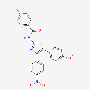 molecular formula C24H19N3O4S B1222530 N-[5-(4-甲氧基苯基)-4-(4-硝基苯基)-2-噻唑基]-4-甲基苯甲酰胺 