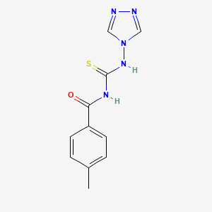 molecular formula C11H11N5OS B1222533 4-methyl-N-[sulfanylidene-(1,2,4-triazol-4-ylamino)methyl]benzamide 