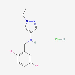 molecular formula C12H14ClF2N3 B12225358 N-(2,5-Difluorobenzyl)-1-ethyl-1H-pyrazol-4-amine 