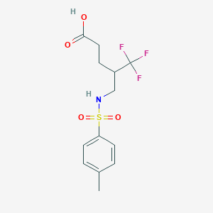 molecular formula C13H16F3NO4S B12225384 5,5,5-Trifluoro-4-(([(4-methylphenyl)sulfonyl]amino)methyl)pentanoic acid 