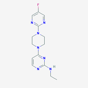 molecular formula C14H18FN7 B12225401 N-ethyl-4-[4-(5-fluoropyrimidin-2-yl)piperazin-1-yl]pyrimidin-2-amine 
