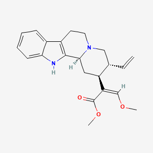 molecular formula C22H26N2O3 B1222544 Indolo[2,3-a]quinolizine-2-acetic acid, 3-ethenyl-1,2,3,4,6,7,12,12b-octahydro-alpha-(methoxymethylene)-, methyl ester, (alphaE,2S,3R,12bS)- 