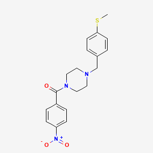 molecular formula C19H21N3O3S B1222546 [4-[[4-(Methylthio)phenyl]methyl]-1-piperazinyl]-(4-nitrophenyl)methanone 