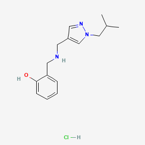 molecular formula C15H22ClN3O B12225476 2-({[(1-isobutyl-1H-pyrazol-4-yl)methyl]amino}methyl)phenol 