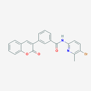 molecular formula C22H15BrN2O3 B1222548 N-(5-bromo-6-methyl-2-pyridinyl)-3-(2-oxo-1-benzopyran-3-yl)benzamide 
