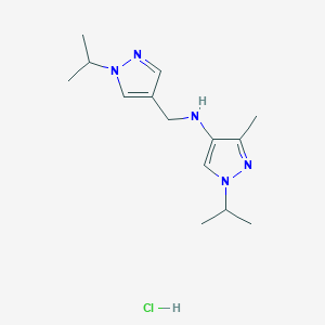 molecular formula C14H24ClN5 B12225485 1-isopropyl-N-[(1-isopropyl-1H-pyrazol-4-yl)methyl]-3-methyl-1H-pyrazol-4-amine 