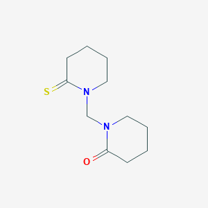molecular formula C11H18N2OS B122255 1-[(2-Sulfanylidenepiperidin-1-yl)methyl]piperidin-2-one CAS No. 157439-33-3