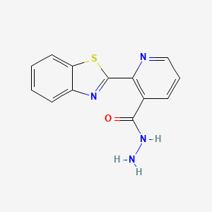 molecular formula C13H10N4OS B12225514 2-Benzothiazol-2-ylpyridine-3-carbohydrazide 