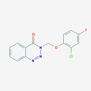 molecular formula C14H9ClFN3O2 B1222558 3-[(2-Chloro-4-fluorophenoxy)methyl]-1,2,3-benzotriazin-4-one 