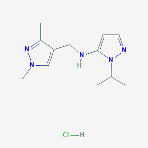 molecular formula C12H20ClN5 B12225593 N-[(1,3-dimethyl-1H-pyrazol-4-yl)methyl]-1-isopropyl-1H-pyrazol-5-amine 