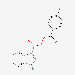 molecular formula C18H15NO3 B1222561 4-methylbenzoic acid [2-(1H-indol-3-yl)-2-oxoethyl] ester 