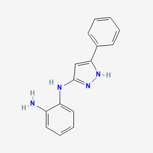 molecular formula C15H14N4 B1222563 N2-(5-phenyl-1H-pyrazol-3-yl)benzene-1,2-diamine CAS No. 104893-77-8