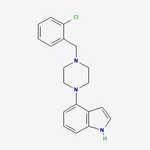 molecular formula C19H20ClN3 B1222566 4-[4-[(2-chlorophenyl)methyl]-1-piperazinyl]-1H-indole CAS No. 334974-31-1