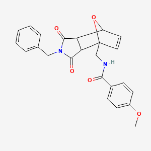 N-[[1,3-dioxo-2-(phenylmethyl)-7,7a-dihydro-3aH-octahydro-1H-4,7-epoxyisoindol-4-yl]methyl]-4-methoxybenzamide
