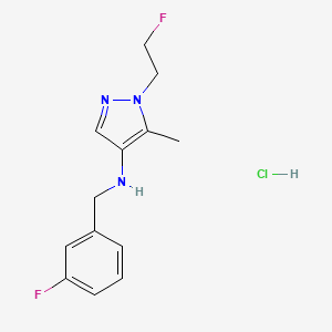 molecular formula C13H16ClF2N3 B12225758 1-(2-fluoroethyl)-N-[(3-fluorophenyl)methyl]-5-methylpyrazol-4-amine;hydrochloride 