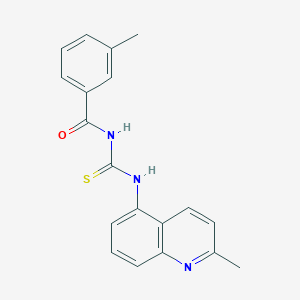 molecular formula C19H17N3OS B1222577 3-methyl-N-[[(2-methyl-5-quinolinyl)amino]-sulfanylidenemethyl]benzamide 