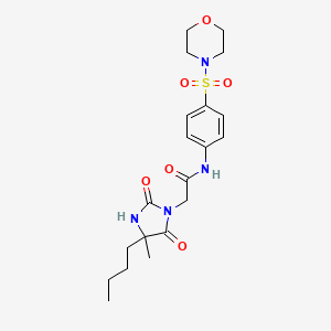 molecular formula C20H28N4O6S B1222578 2-(4-butyl-4-methyl-2,5-dioxo-1-imidazolidinyl)-N-[4-(4-morpholinylsulfonyl)phenyl]acetamide 
