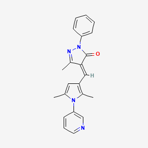 (4E)-4-[(2,5-dimethyl-1-pyridin-3-ylpyrrol-3-yl)methylidene]-5-methyl-2-phenylpyrazol-3-one