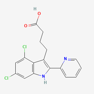 molecular formula C17H14Cl2N2O2 B12225882 4-(4,6-Dichloro-2-(2-pyridyl)indol-3-yl)butanoic acid 