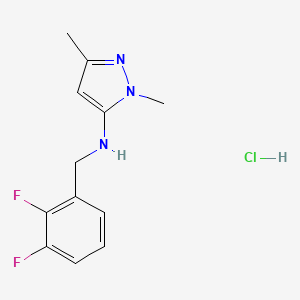 molecular formula C12H14ClF2N3 B12225936 N-[(2,3-difluorophenyl)methyl]-2,5-dimethylpyrazol-3-amine;hydrochloride 