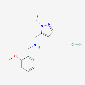molecular formula C14H20ClN3O B12226076 1-(1-ethyl-1H-pyrazol-5-yl)-N-(2-methoxybenzyl)methanamine 