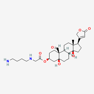 [(3S,5S,8R,9S,10S,13R,14S,17R)-10-formyl-5,14-dihydroxy-13-methyl-17-(5-oxo-2H-furan-3-yl)-2,3,4,6,7,8,9,11,12,15,16,17-dodecahydro-1H-cyclopenta[a]phenanthren-3-yl] 2-(4-aminobutylamino)acetate