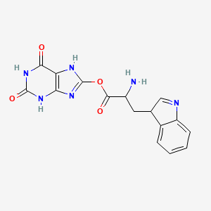 molecular formula C16H14N6O4 B1222611 3H-Indole-3-propanoic acid, alpha-amino-3-(2,3,6,7-tetrahydro-2,6-dioxo-1H-purin-8-yl)- CAS No. 52046-79-4