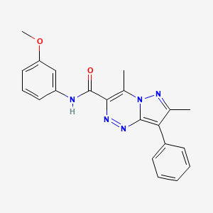 molecular formula C21H19N5O2 B12226143 N-(3-methoxyphenyl)-4,7-dimethyl-8-phenylpyrazolo[5,1-c][1,2,4]triazine-3-carboxamide 