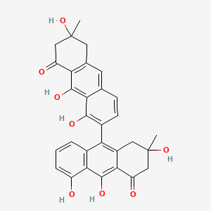 3,8,9-Trihydroxy-3-methyl-10-(1,6,9-trihydroxy-6-methyl-8-oxo-5,7-dihydroanthracen-2-yl)-2,4-dihydroanthracen-1-one