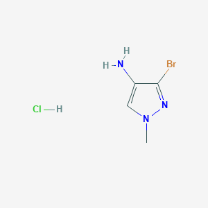 molecular formula C4H7BrClN3 B12226258 3-Bromo-1-methylpyrazol-4-amine;hydrochloride 