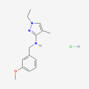 molecular formula C14H20ClN3O B12226367 1-ethyl-N-[(3-methoxyphenyl)methyl]-4-methylpyrazol-3-amine;hydrochloride 