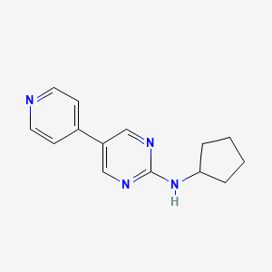 molecular formula C14H16N4 B12226375 N-cyclopentyl-5-(pyridin-4-yl)pyrimidin-2-amine 