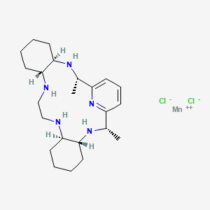 molecular formula C23H39Cl2MnN5 B1222639 (2S,4R,9R,14R,19R,21S)-2,21-dimethyl-3,10,13,20,26-pentazatetracyclo[20.3.1.04,9.014,19]hexacosa-1(26),22,24-triene;manganese(2+);dichloride 