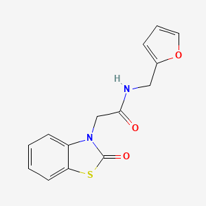 molecular formula C14H12N2O3S B1222645 N-(furan-2-ylmethyl)-2-(2-oxo-1,3-benzothiazol-3-yl)acetamide 
