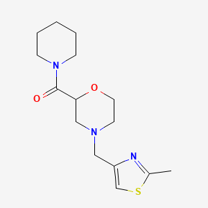 molecular formula C15H23N3O2S B12226455 4-[(2-Methyl-1,3-thiazol-4-yl)methyl]-2-(piperidine-1-carbonyl)morpholine 