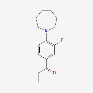 molecular formula C15H20FNO B1222649 1-[4-(1-Azepanyl)-3-fluorophenyl]-1-propanone 